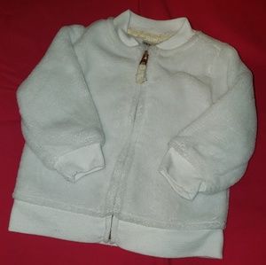 Fluffy white baby girls jacket